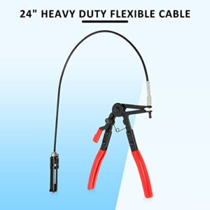8MILELAKE Hose Clamp Tool Plier 24 Inches Wire Long Reach Compatible for Car Truck Fuel Oil Water Pipe Repair Tool