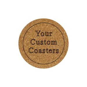 Cork Coaster set of 6 Personalized Custom Engraved. Great Gift, for Home Bar, Restaurant, Brewery, Homebrewer, complement Kegerator