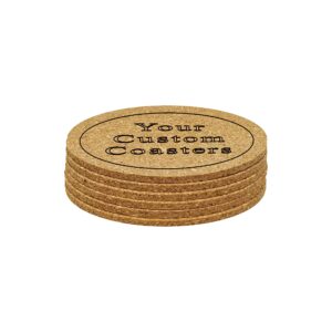 Cork Coaster set of 6 Personalized Custom Engraved. Great Gift, for Home Bar, Restaurant, Brewery, Homebrewer, complement Kegerator