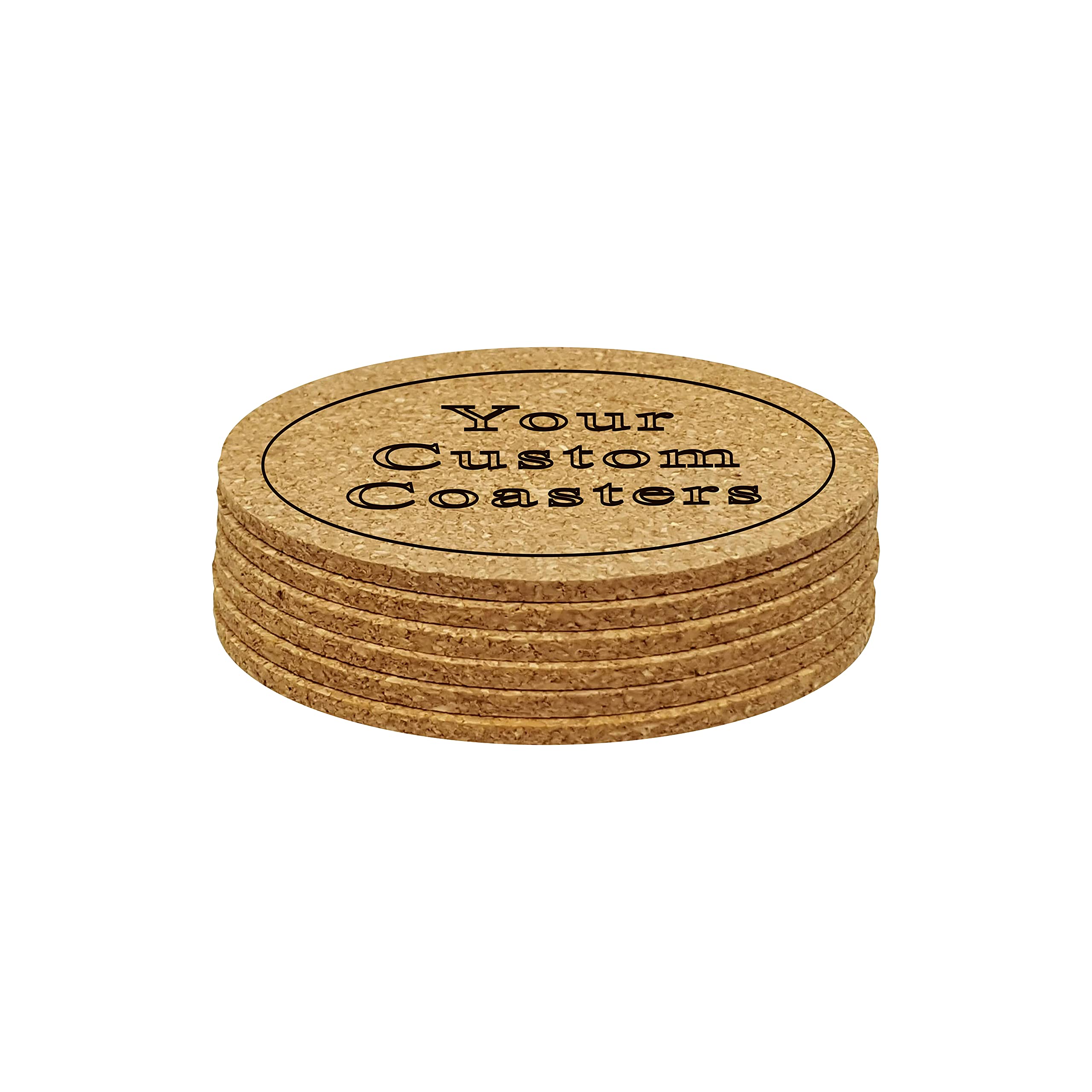 Cork Coaster set of 6 Personalized Custom Engraved. Great Gift, for Home Bar, Restaurant, Brewery, Homebrewer, complement Kegerator