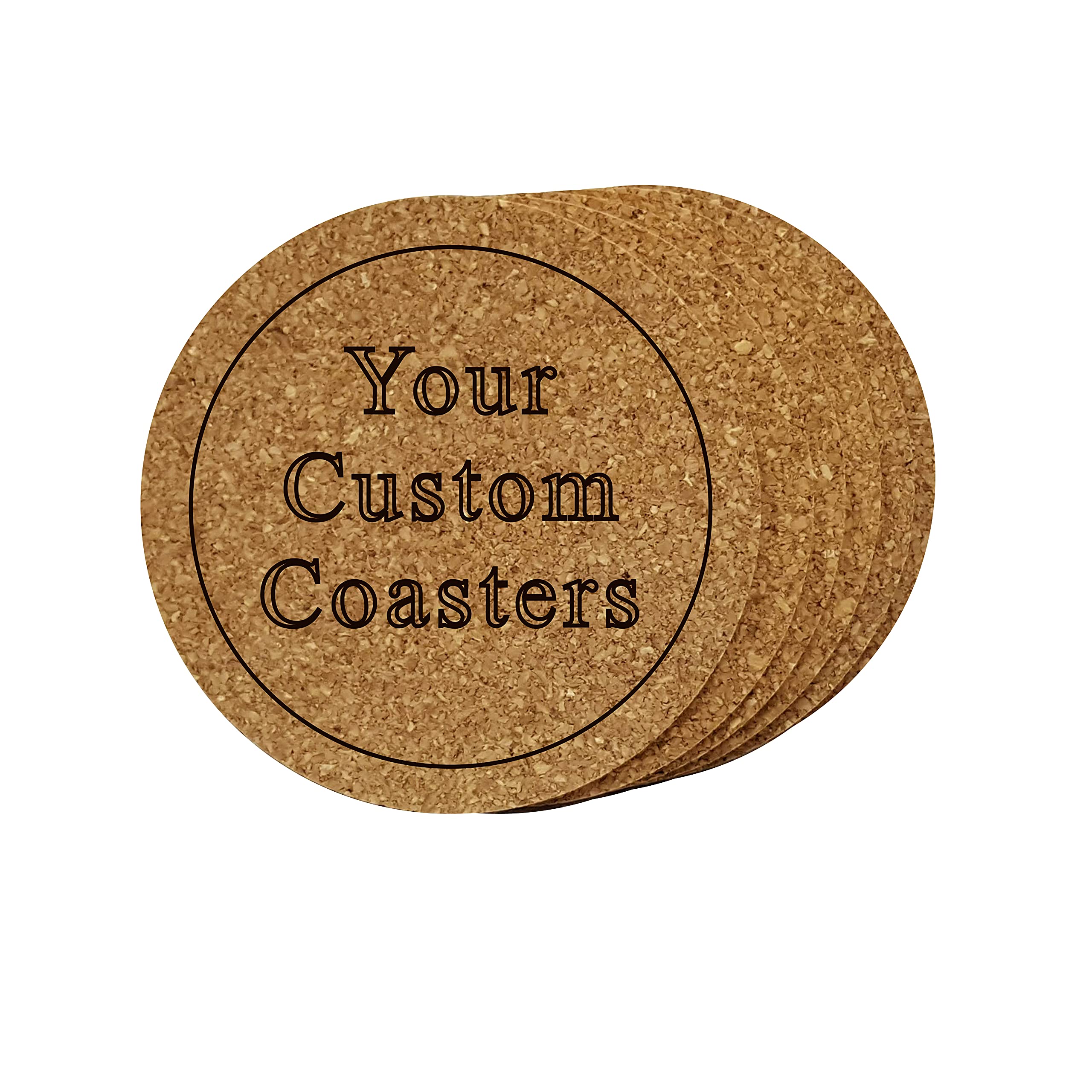 Cork Coaster set of 6 Personalized Custom Engraved. Great Gift, for Home Bar, Restaurant, Brewery, Homebrewer, complement Kegerator