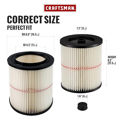 Super air Vacuum Cartridge Filter fits for Craftsman 17816