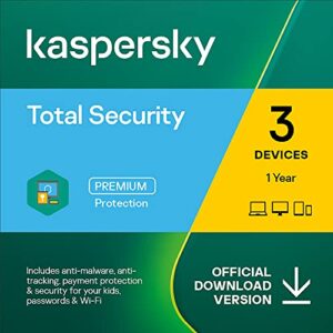 kaspersky total security 2023 | 3 devices | 1 year | antivirus, secure vpn and password manager included | pc/mac/android | online code