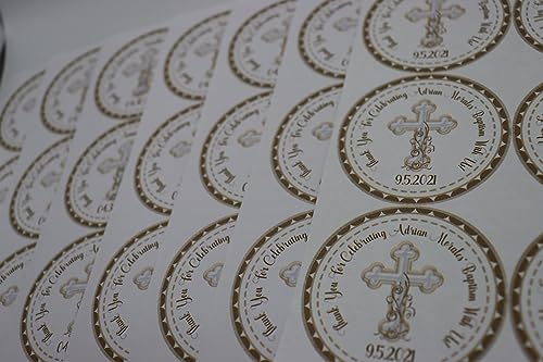 Gender Neutral Cross Stickers For Baptism, Christening, Baby Dedication, First Communion or Confirmation