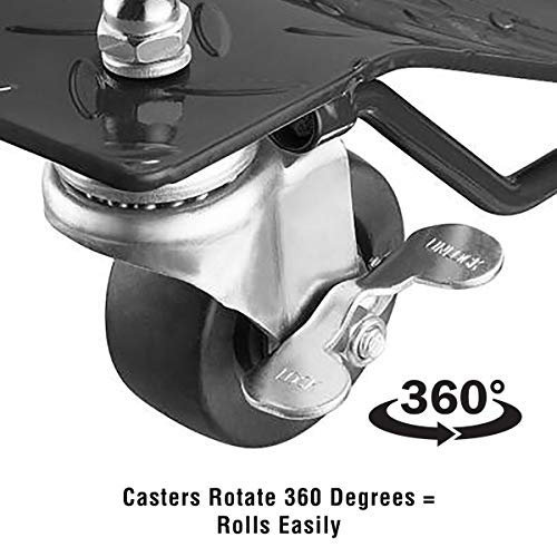 Car Dolly Set of 4 - Under Vehicle Tire Skates with Heavy-Duty Roller Wheel Casters - For Moving, Positioning Vehicles or Boats by Pentagon (Black)