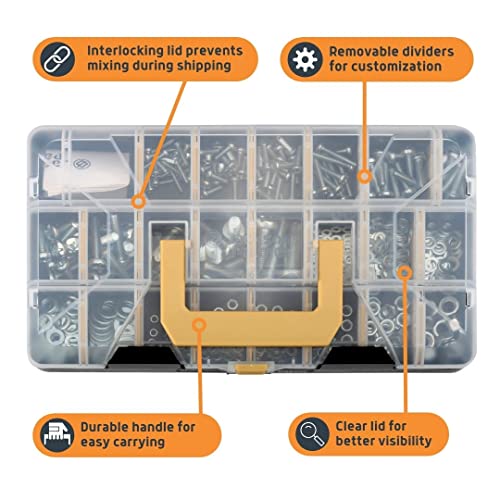 Jackson Palmer 2200 Piece Hardware Assortment Kit with Screws, Nuts, Bolts & Washers (3 Trays)