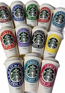 personalized authentic sb reusable coffee cup 16 ounces with lid - variety of colors available - ships free - bpa free plastic