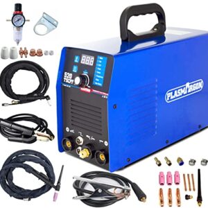 Plasma Cutter Welder Combo Pulse TIG Welder Stick Welder 3 in 1 Welding Machine, 50A Plasma Cutting, 200A TIG Welding (Pulse), Arc/MMA Welder More Stable Arc Dual Voltage 110V/220V 520TSCPF