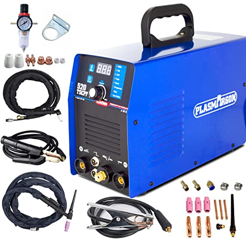 Plasma Cutter Welder Combo Pulse TIG Welder Stick Welder 3 in 1 Welding Machine, 50A Plasma Cutting, 200A TIG Welding (Pulse), Arc/MMA Welder More Stable Arc Dual Voltage 110V/220V 520TSCPF