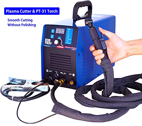 Plasma Cutter Welder Combo Pulse TIG Welder Stick Welder 3 in 1 Welding Machine, 50A Plasma Cutting, 200A TIG Welding (Pulse), Arc/MMA Welder More Stable Arc Dual Voltage 110V/220V 520TSCPF