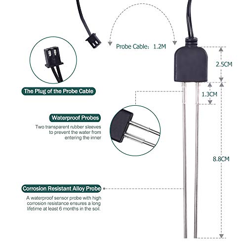 2 Sets Resistive Soil Moisture Meter, Icstation Soil Hygrometer Sensor Test Kit with Corrosion Resistant Probe, Digital Analog Signal Output for Arduino Garden Plant Care Automatic Watering System