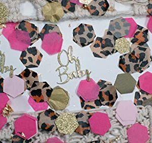 Pink Safari Baby Shower Decorations, Oh Baby Baby Shower Confetti, 540 pieces