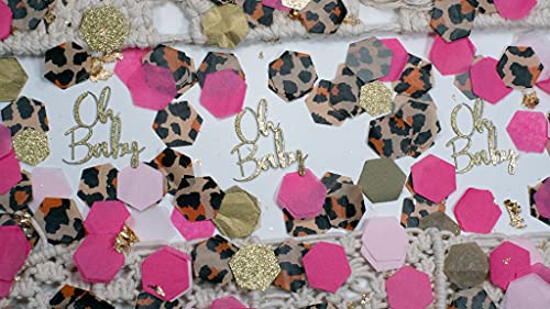 Pink Safari Baby Shower Decorations, Oh Baby Baby Shower Confetti, 540 pieces