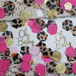 Pink Safari Baby Shower Decorations, Oh Baby Baby Shower Confetti, 540 pieces