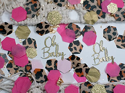 Pink Safari Baby Shower Decorations, Oh Baby Baby Shower Confetti, 540 pieces