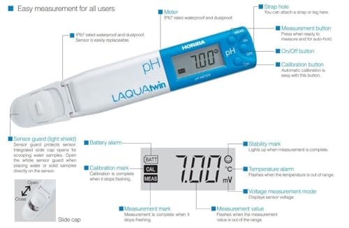 HORIBA LAQUATWIN - B-731 Potassium LAQUAtwin K-11 Pocket Tester; Range 39 to 3900 ppm, White