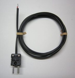 black j-type thermocouple awg 24 wire sensor probe with pvc insulation 221 °f or 105 °c - 3 ft