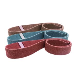 sanding belt non woven 2" x 72" kit, course, medium & very fine surface conditioning belts for knife making, sanding, deburring or polishing