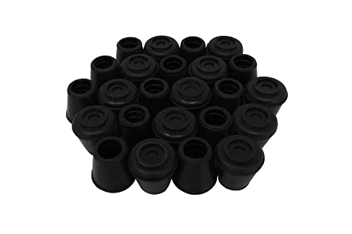 Shepherd Hardware 8758E Leg Tips 1/2-Inch Inside Diameter Rubber Chair Leg Caps, Black, 24 Count (Pack of 1)