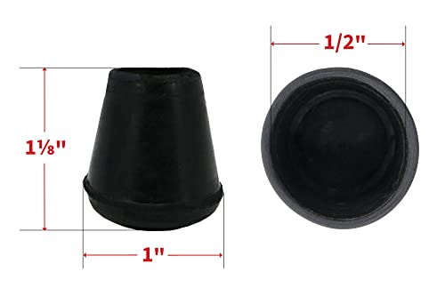 Shepherd Hardware 8758E Leg Tips 1/2-Inch Inside Diameter Rubber Chair Leg Caps, Black, 24 Count (Pack of 1)