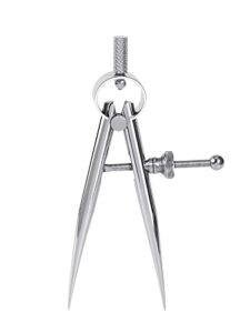 wuta spring wing divider 304 stainless steel precision scriber caliper tool metal dividers adjustable spacing compass high polished round leg for drawing circles, leather craft, jewelry design (small)