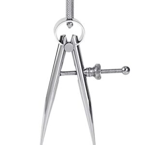 WUTA Spring Wing Divider 304 Stainless Steel Precision Scriber Caliper Tool Metal Dividers Adjustable Spacing Compass High Polished Round Leg for Drawing Circles, Leather Craft, Jewelry Design (Small)