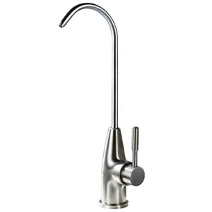 water filter faucet, fits most reverse osmosis water filtration system, kitchen bar sink purifier drinking water faucet, stainless steel，lead-free, brushed, single handle