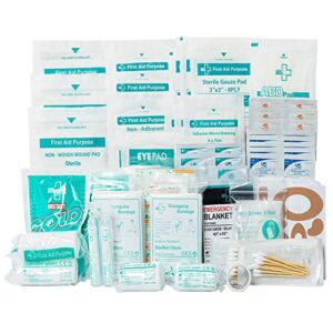 general medi 160 piece first aid kit bag refill kit - includes eyewash, instant cold pack, bandages,emergency blanket, moleskin pad, gauze - extra replacement medical supplies for first aid