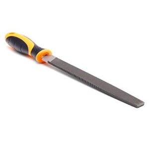 finder bastard cut mill file flat, 8 inch flat hand file with high carbon hardened steel, ergonomic grip, plastic handle, flat file for sharpening mill or circular saws ideal for wood, metal, plastic