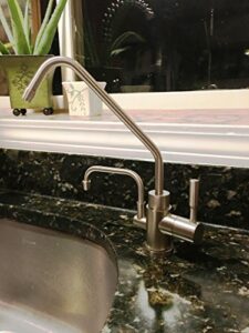 universal ionizer faucet for under sink installation - brushed nickel finish with installation kit (kit b - 3/8" line size, 1/4" ionizer fitting size)