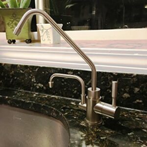 Universal Ionizer Faucet for Under Sink Installation - Brushed Nickel Finish with Installation Kit (Kit B - 3/8" Line Size, 1/4" Ionizer Fitting Size)