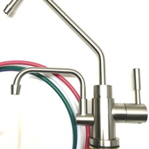 Universal Ionizer Faucet for Under Sink Installation - Brushed Nickel Finish with Installation Kit (Kit B - 3/8" Line Size, 1/4" Ionizer Fitting Size)