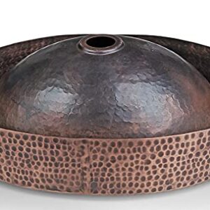 Monarch Abode 17004 Pure Copper Hand Hammered Oval Skirted Bathroom Vanity Sink (17 inches)