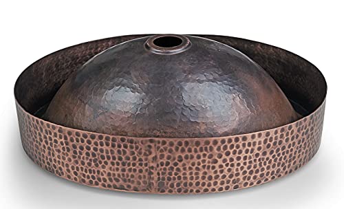 Monarch Abode 17004 Pure Copper Hand Hammered Oval Skirted Bathroom Vanity Sink (17 inches)