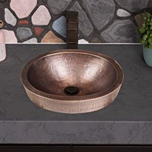 Monarch Abode 17004 Pure Copper Hand Hammered Oval Skirted Bathroom Vanity Sink (17 inches)