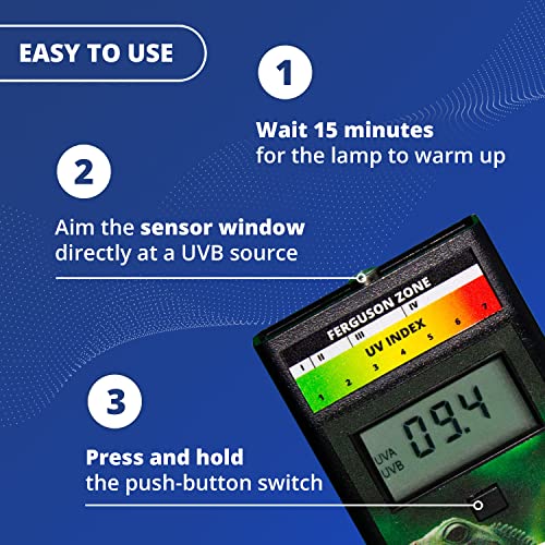 Solarmeter Model 6.5R Reptile UV Index Meter, Handheld Digital Radiometer for Measuring Ultraviolet Light, Measures 280-400 nm with Range from 0-199.9 UV Index, Made in USA, ABS Polymer, Black