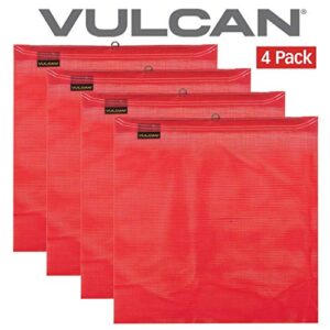 VULCAN Safety Flag with Wire Loop - Bright Red - Vinyl Coated Polyester Construction - 18 Inch x 18 Inch - 4 Pack