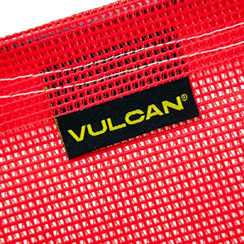 VULCAN Safety Flag with Wire Loop - Bright Red - Vinyl Coated Polyester Construction - 18 Inch x 18 Inch - 4 Pack