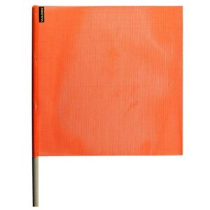 VULCAN Safety Flag with Dowel - Bright Orange - Vinyl Coated Nylon Mesh Construction - 18 Inch x 18 Inch - 4 Pack