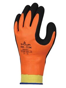showa 406 latex rubber insulated winter work glove with acrylic/nylon liner, x-large (pack of 12 pair)