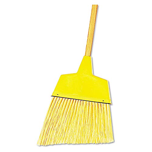 Boardwalk BWK932ACT Plastic Bristle Angler Brooms with 53 in. Wood Handle - Yellow (12/Carton)