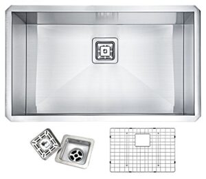anzzi 30" stainless steel undermount kitchen sink - satin - vanguard series k-az3018-1as