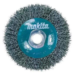 makita 1 piece - 4 inch crimped wire wheel brush for grinders - light-duty conditioning for metal - 4" x 5/8-inch | 11 unc