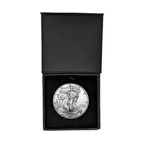2016 - u.s. silver eagle in plastic air tite in magnet close black gift box - gem brilliant uncirculated dollar us mint uncirculated