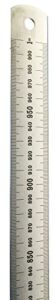 1 meter stainless steel ruler with stamped centimeter and millimeter graduations - eisco labs