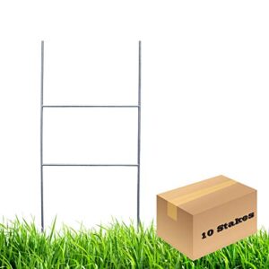 MTB H Frame Wire Stakes 20 x10-inch (Pkg of 10) 9ga Metal -Yard Sign Stakes for Advertising Board,Lawn Sign Holder