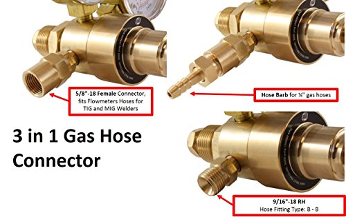 Industrial Argon Regulator/Flowmeter Gauges for MIG and TIG Welders - SÜA