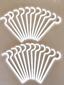 alumahangers® 1/4" round 4" long durable plastic alumahooks (24pk) for outdoor rope lighting. made in usa. solid alumawood non insulated ideal for string light decorating, cool water misting hooks.