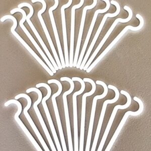 Alumahangers® 1/4" Round 4" Long Durable Plastic Alumahooks (24pk) for Outdoor Rope Lighting. Made in USA. Solid Alumawood Non Insulated Ideal for String Light Decorating, Cool Water misting Hooks.