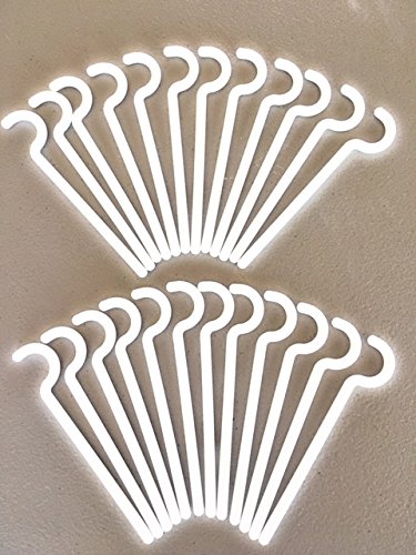 Alumahangers® 1/4" Round 4" Long Durable Plastic Alumahooks (24pk) for Outdoor Rope Lighting. Made in USA. Solid Alumawood Non Insulated Ideal for String Light Decorating, Cool Water misting Hooks.